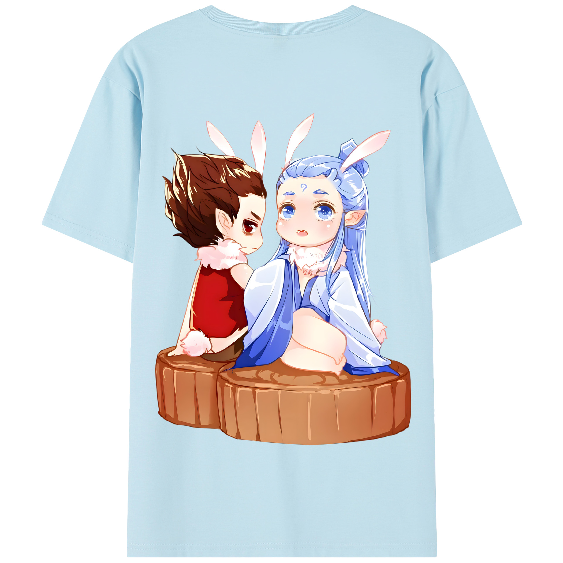 （画像用） Ne Zha 2 ナタ 魔童の大暴れ 綿100％半袖Tシャツ（背面プリント）